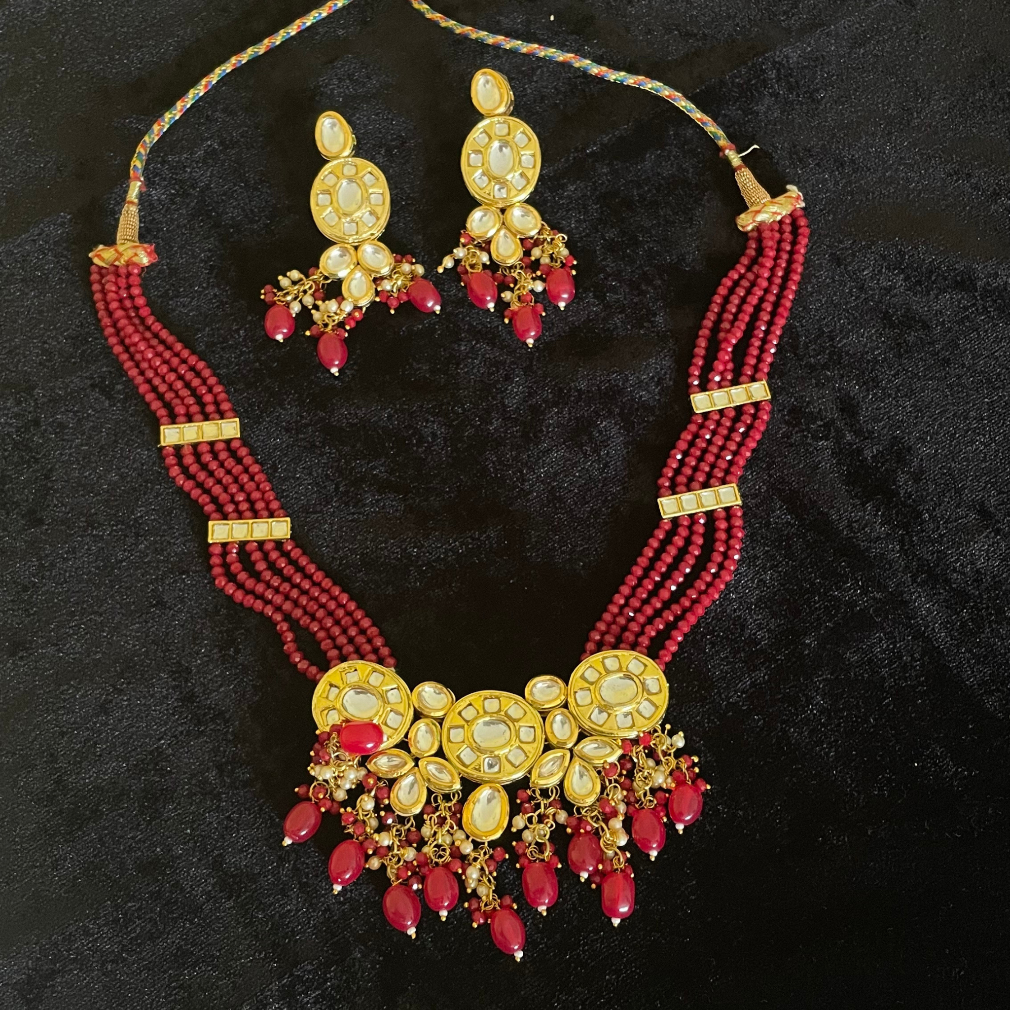 Kundan Red Choker Style Necklace