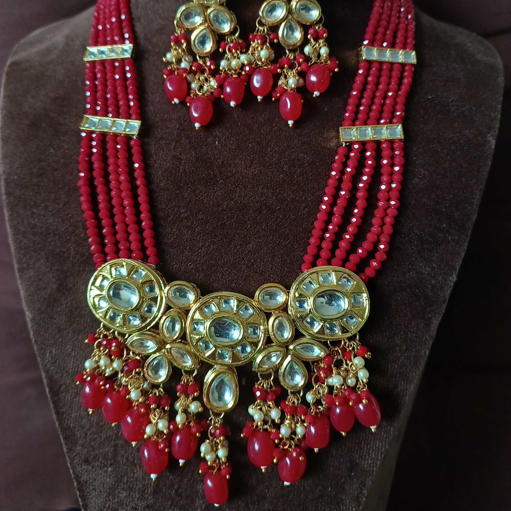 Kundan Red Choker Style Necklace